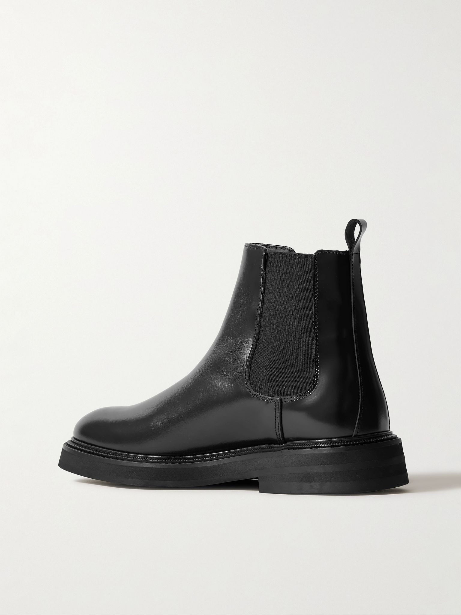 Officer Glossed-Leather Chelsea Boots Black - 4