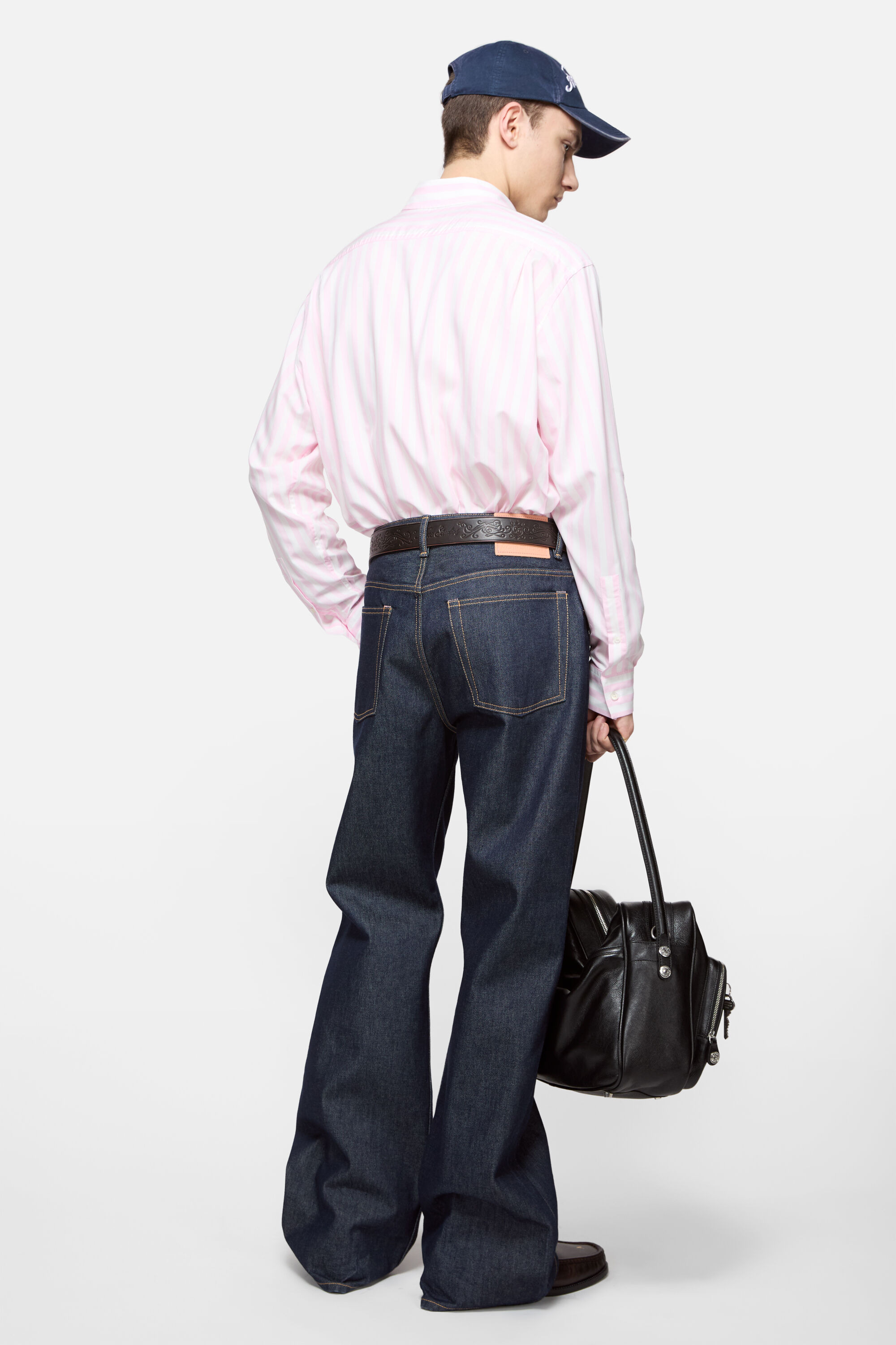 Stripe button-up shirt - Pink/white - 3