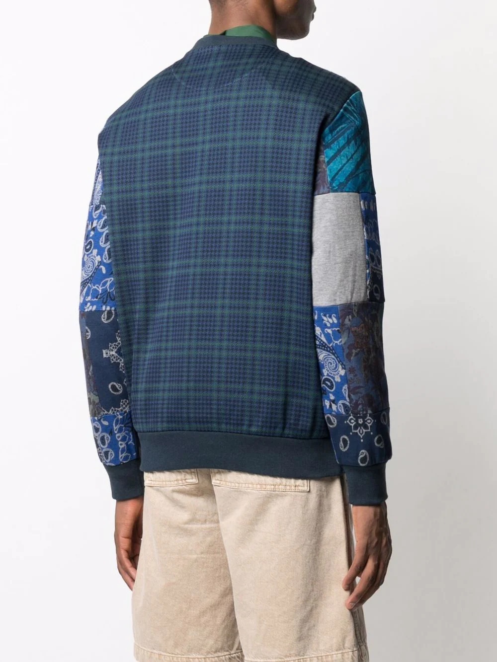 patchwork crew-neck sweatshirt - 4