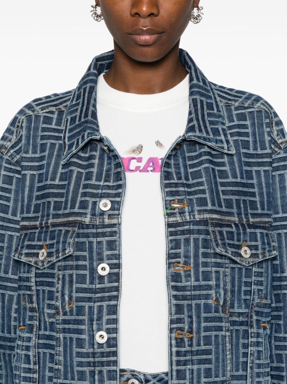 Weave denim jacket - 5