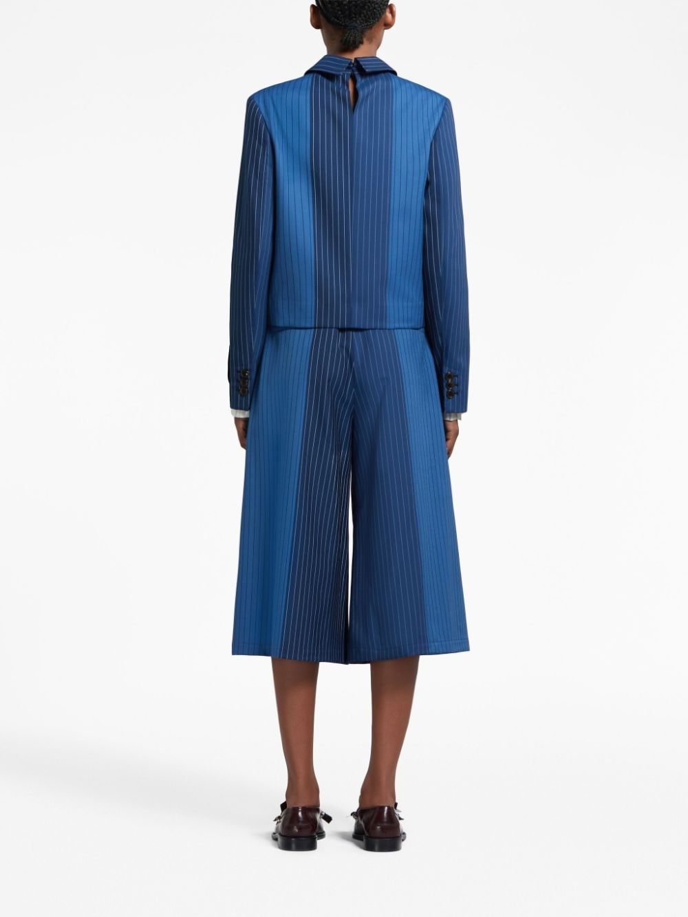 pinstripe-pattern virgin wool jacket - 4