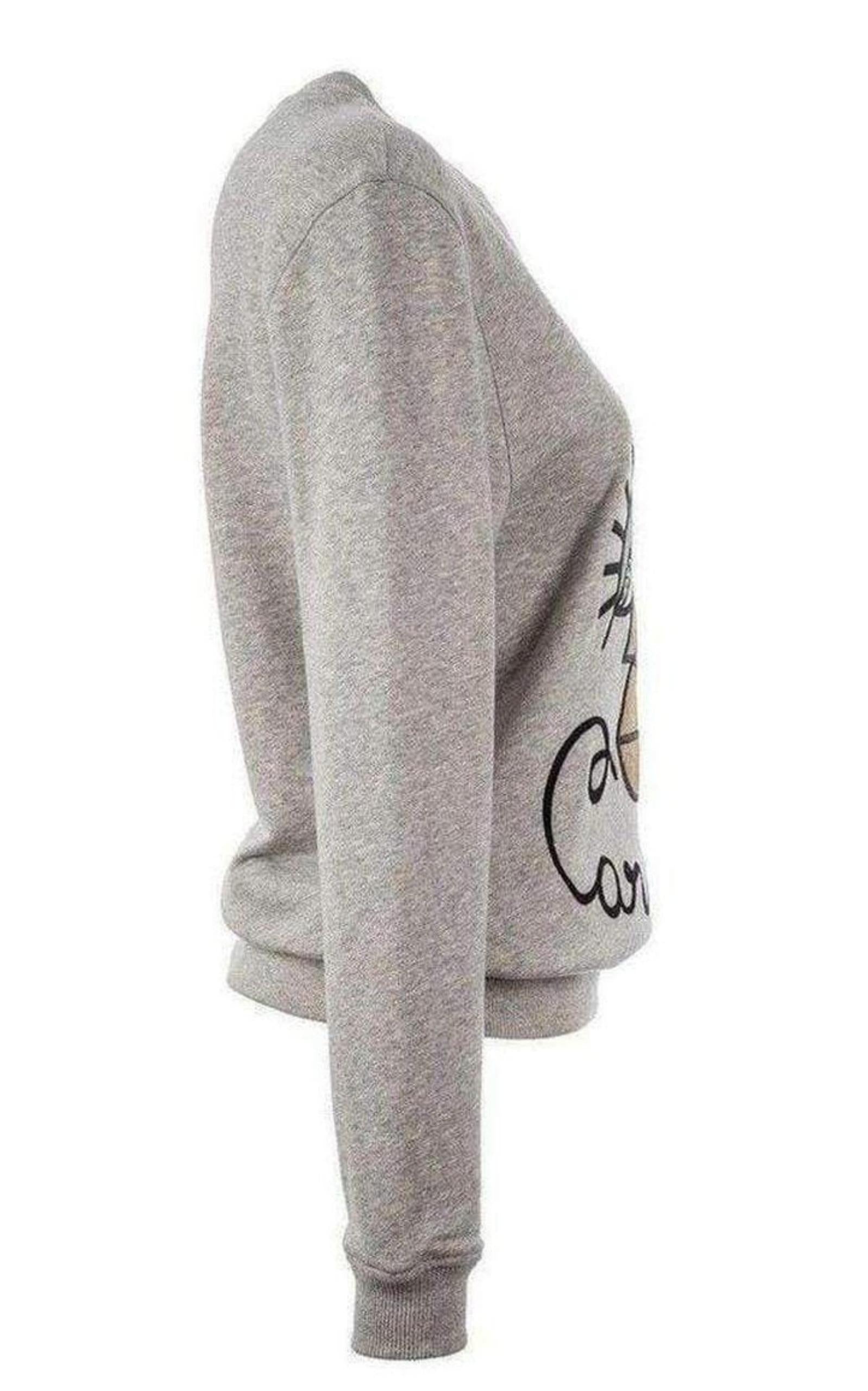 Woven Gray Cotton Embroidered Face Sweatshirt - 4