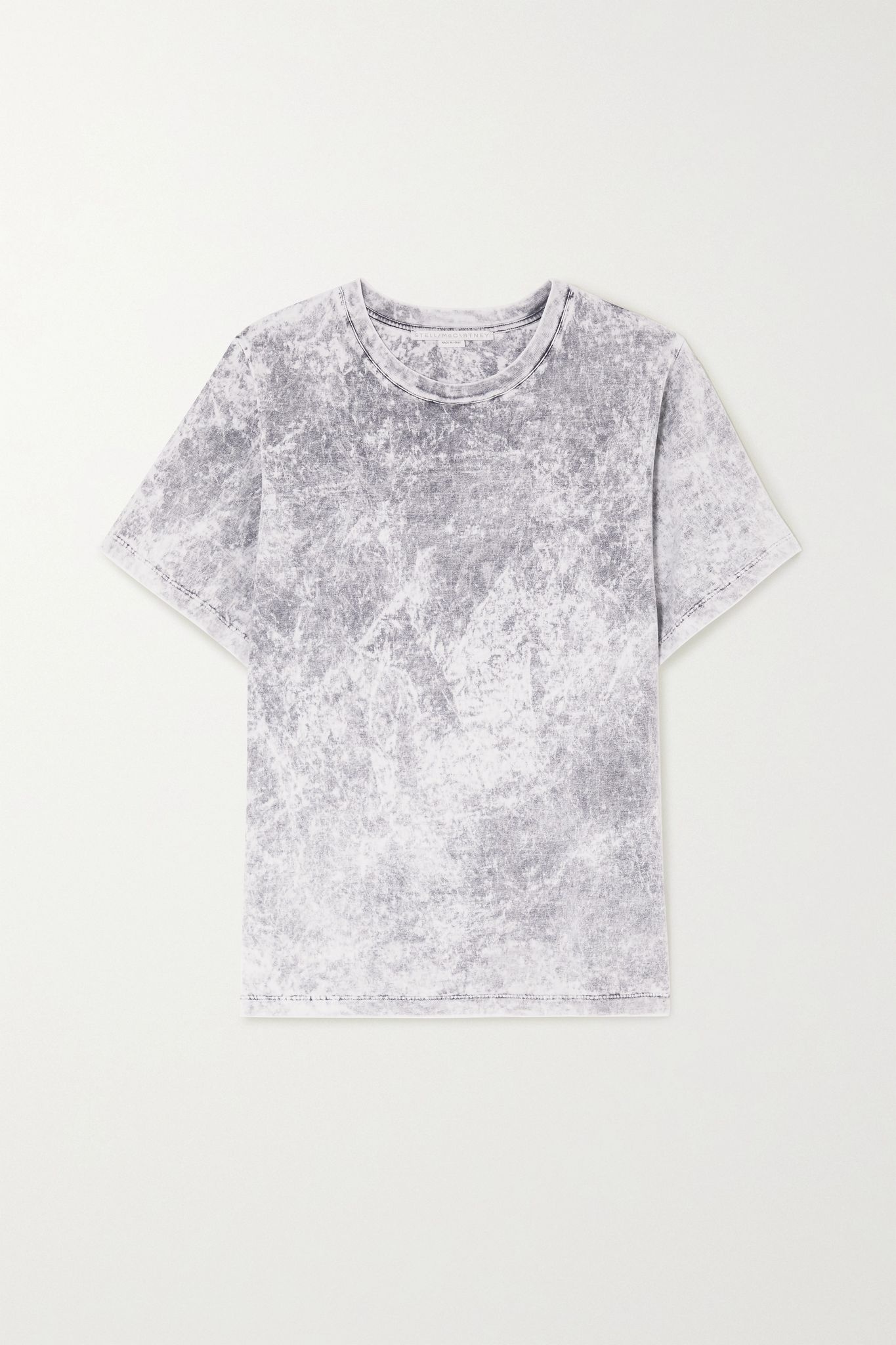 Embossed acid-wash organic cotton-jersey T-shirt - 1