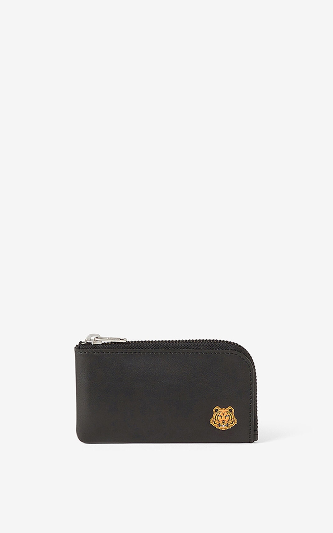 Tiger Crest leather card holder - 1