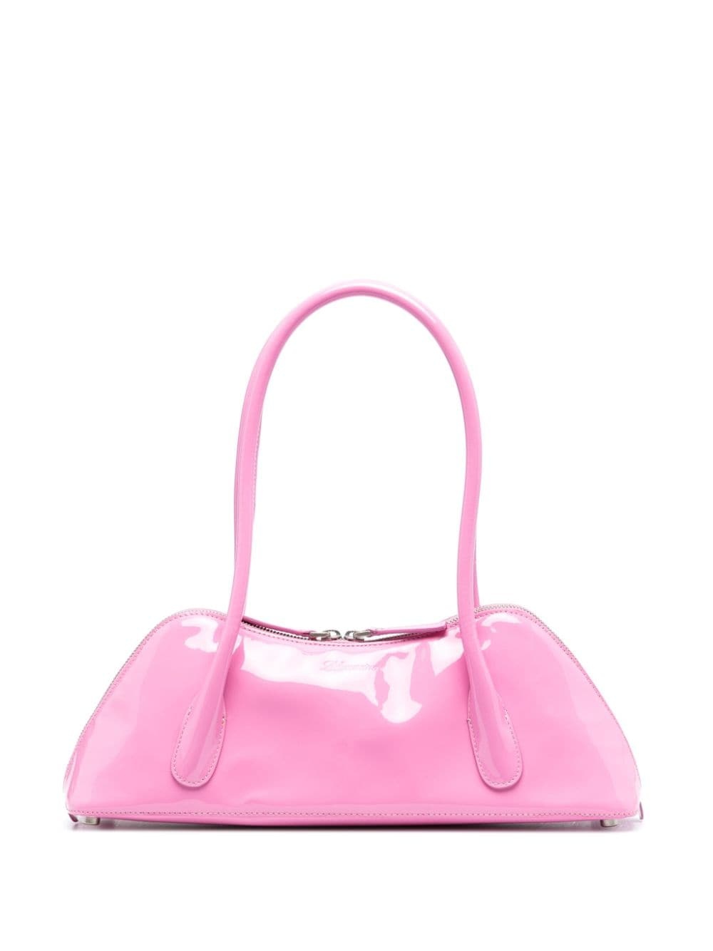 high-shine finish leather tote bag - 1