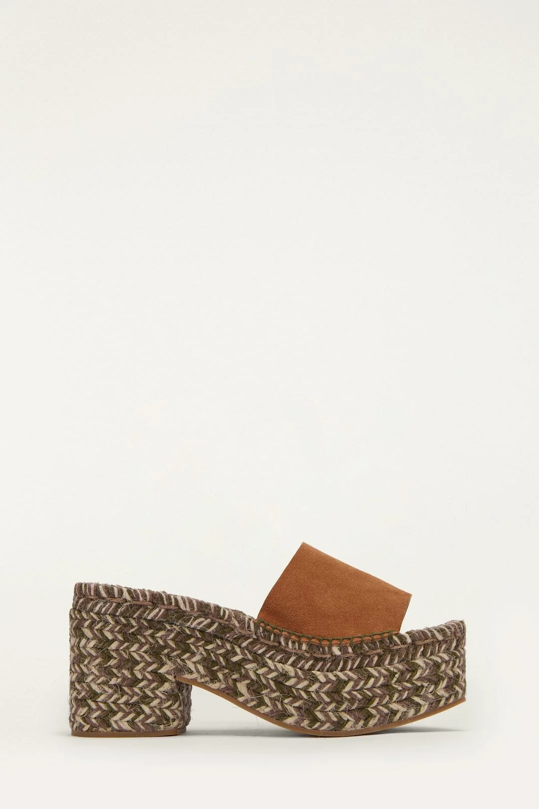 Brown Platform Espadrille Sandal - 1