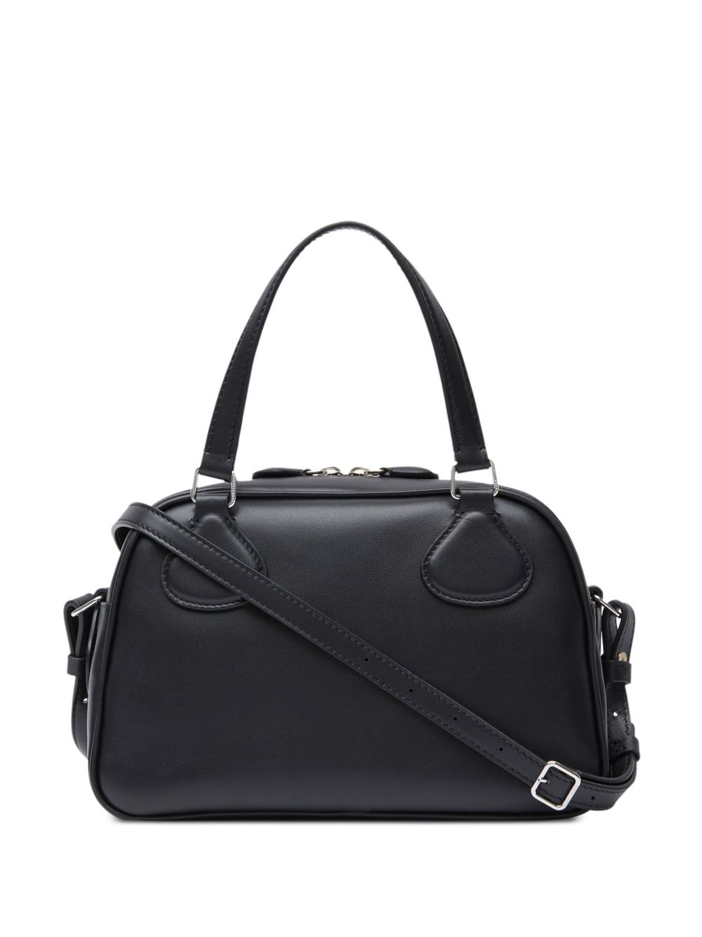 logo plaque leather bowling bag - 3