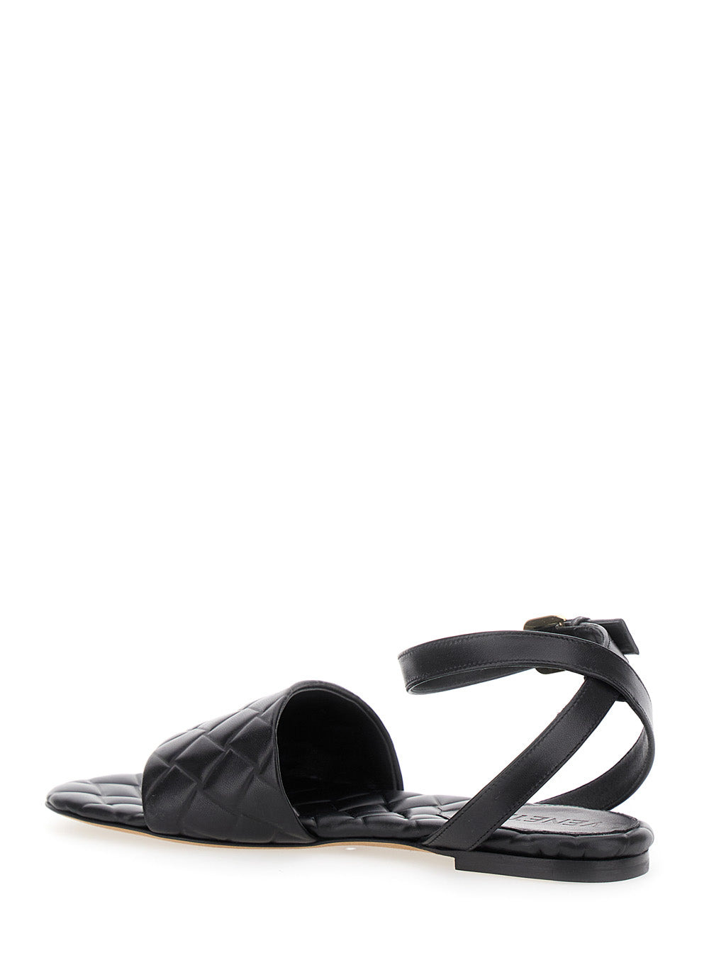 Bottega Veneta Women 'Amy' Black Flat Sandals With Intreccio Motif In Leather Woman - 3
