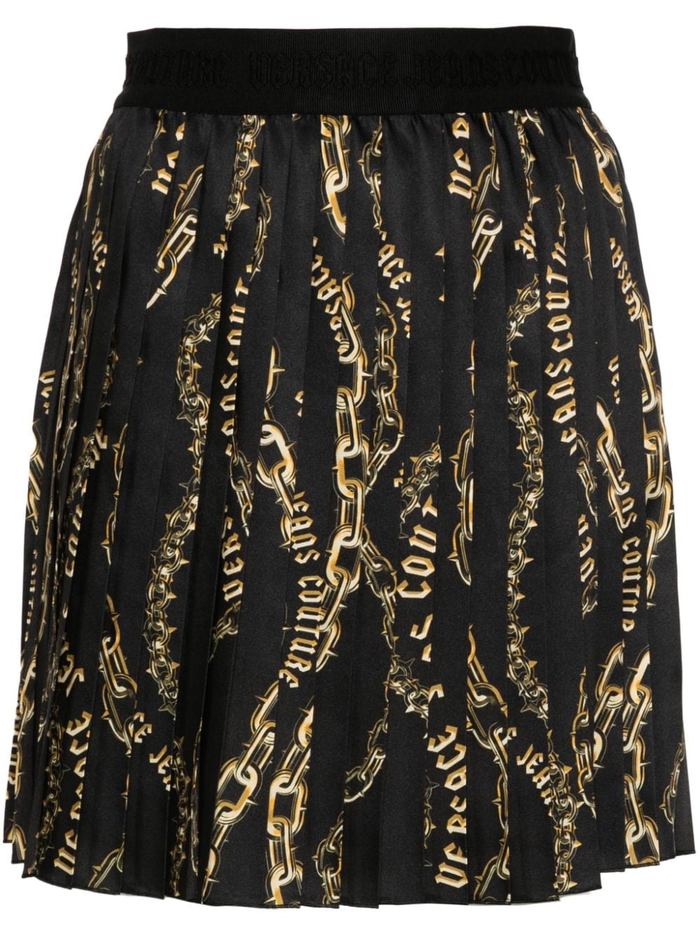 Chain Couture-print pleated skirt - 1