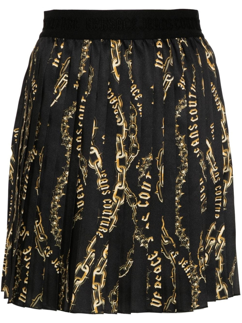 Chain Couture-print pleated skirt 1