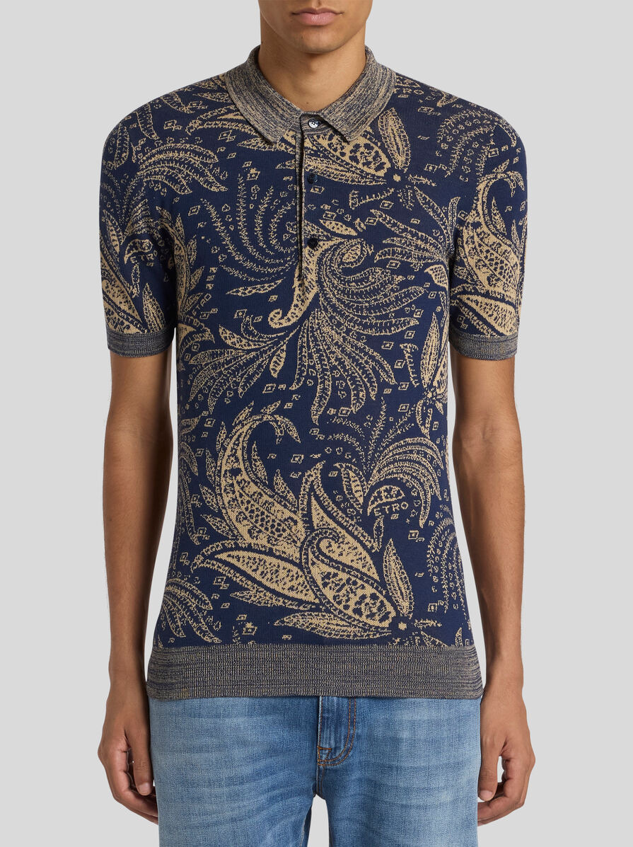 KNIT COTTON JACQUARD POLO SHIRT - 2