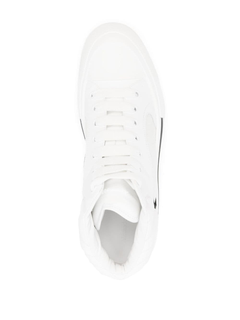 Seal-embroidered leather sneakers - 4