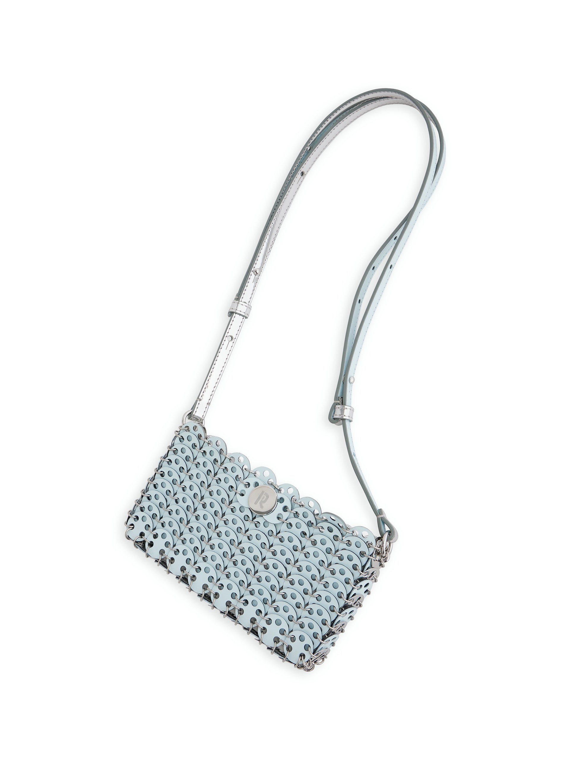 SILVER/BLUE 1969 MINI FLIP BAG IN LEATHER - 4