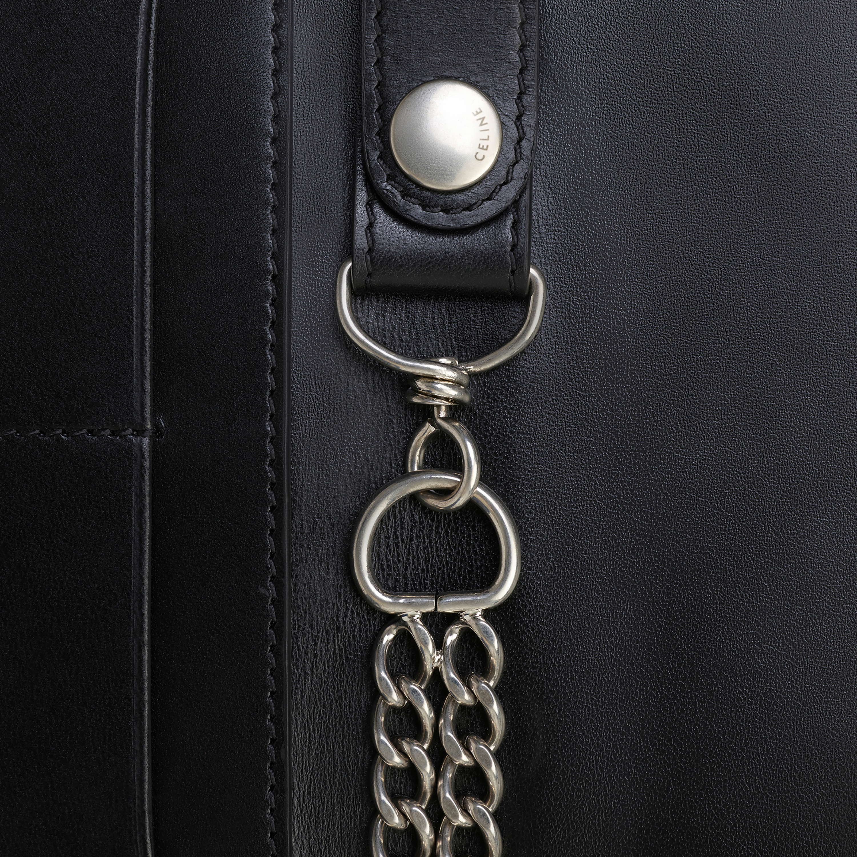 BIKER WALLET WITH CHAIN IN SMOOTH CALFSKIN - 3