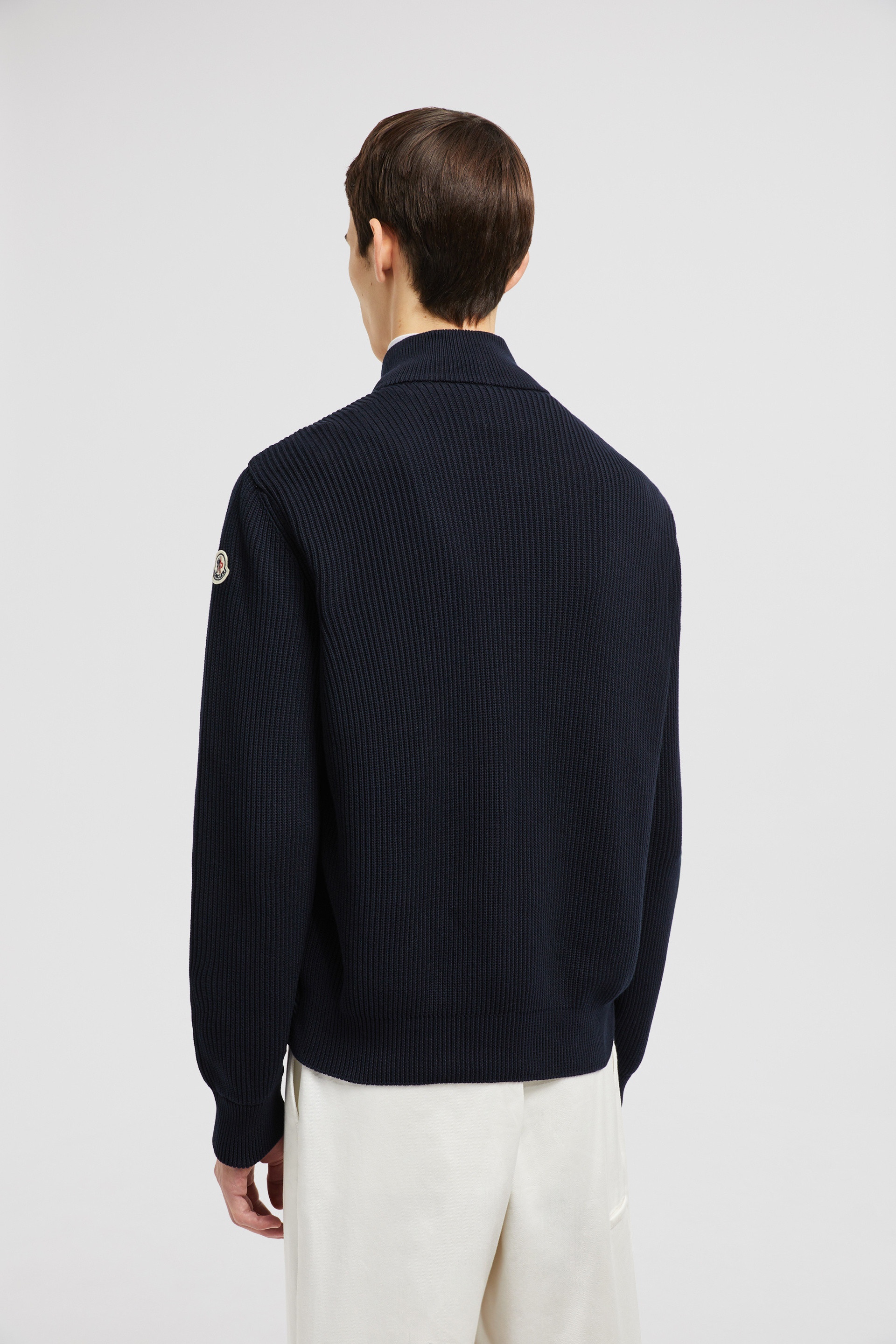 Padded Cotton Zip-Up Cardigan - 5