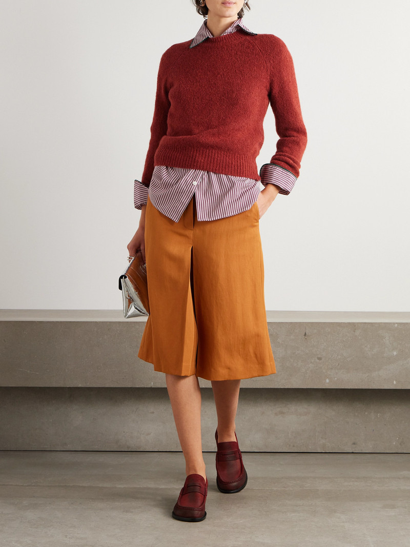 Dries Van Noten Pleated Wool-blend Twill Midi Skirt outlook
