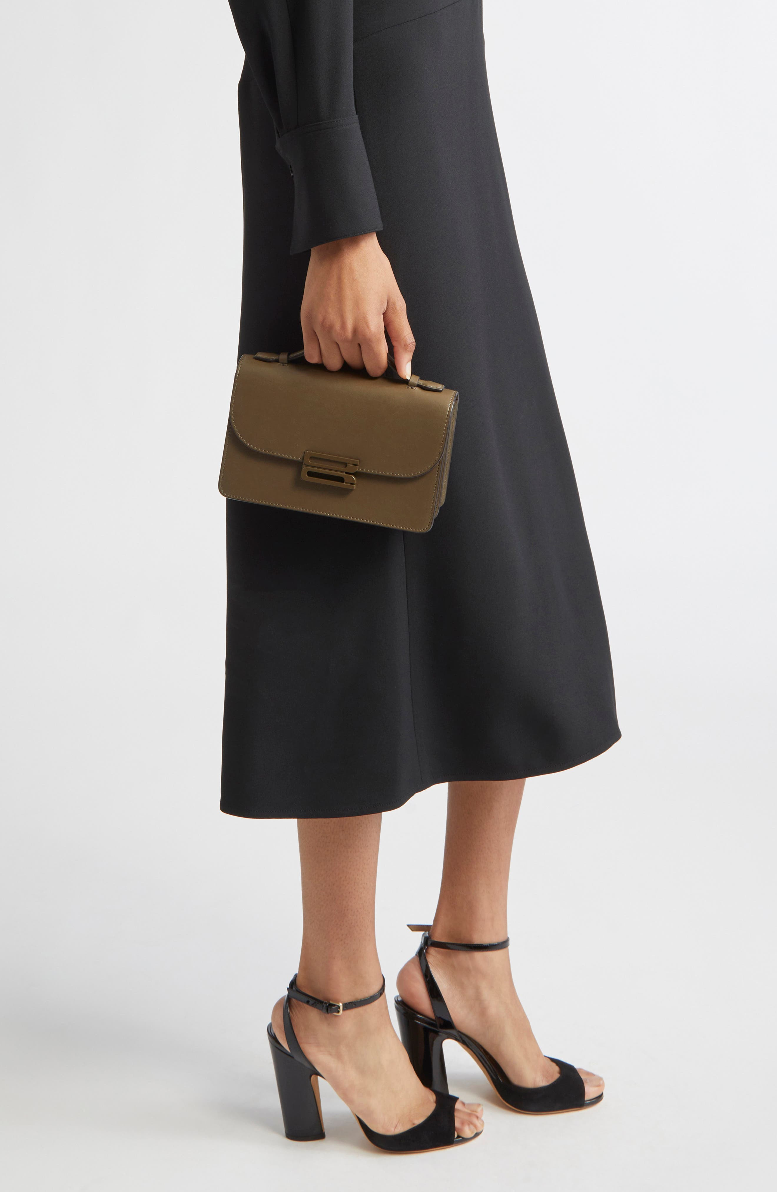 Victoria Beckham The Mini Dorian Leather Shoulder Bag in Dark Khaki at Nordstrom - 3