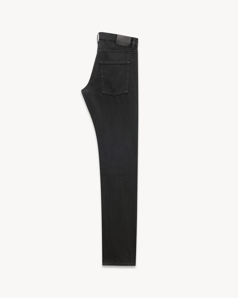 SAINT LAURENT RELAXED SLIM JEANS IN CARBON BLACK DENIM outlook