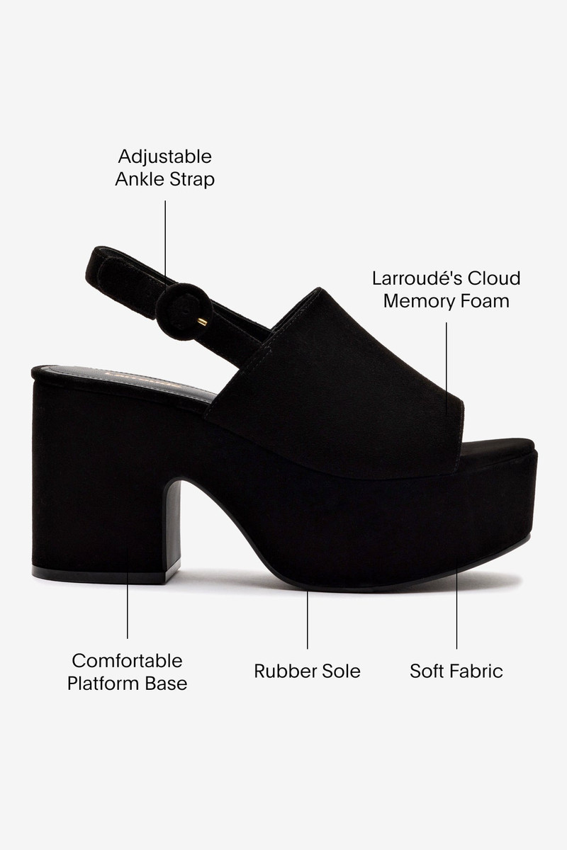 Miso Platform Sandal In Black Suede 5