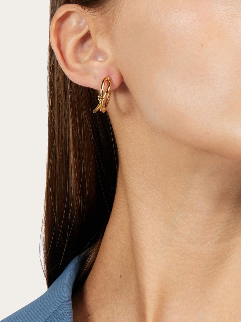 Slim asymmetric bow earrings - 4