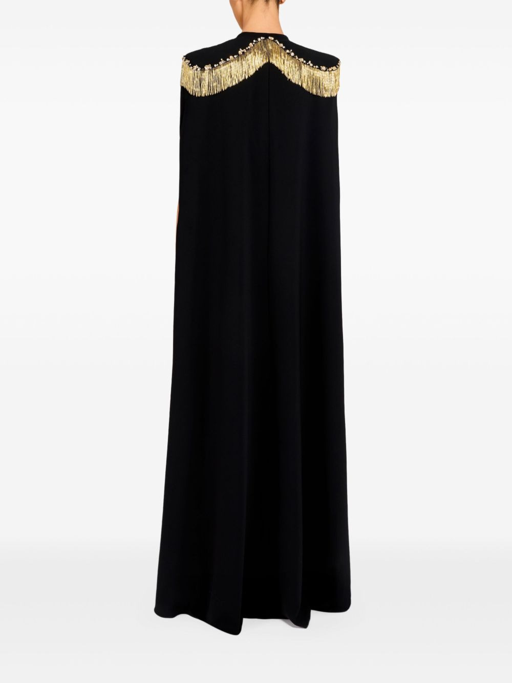 fringe-embellished cape top - 3