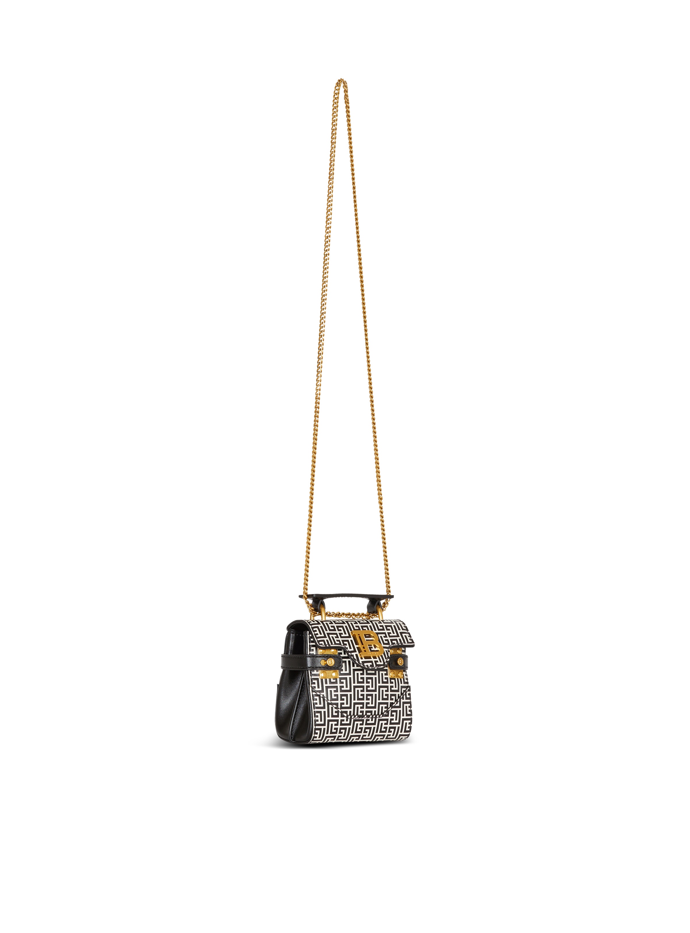 B-Buzz Mini 12 bag in embossed calfskin with a PB Labyrinth monogram - 3
