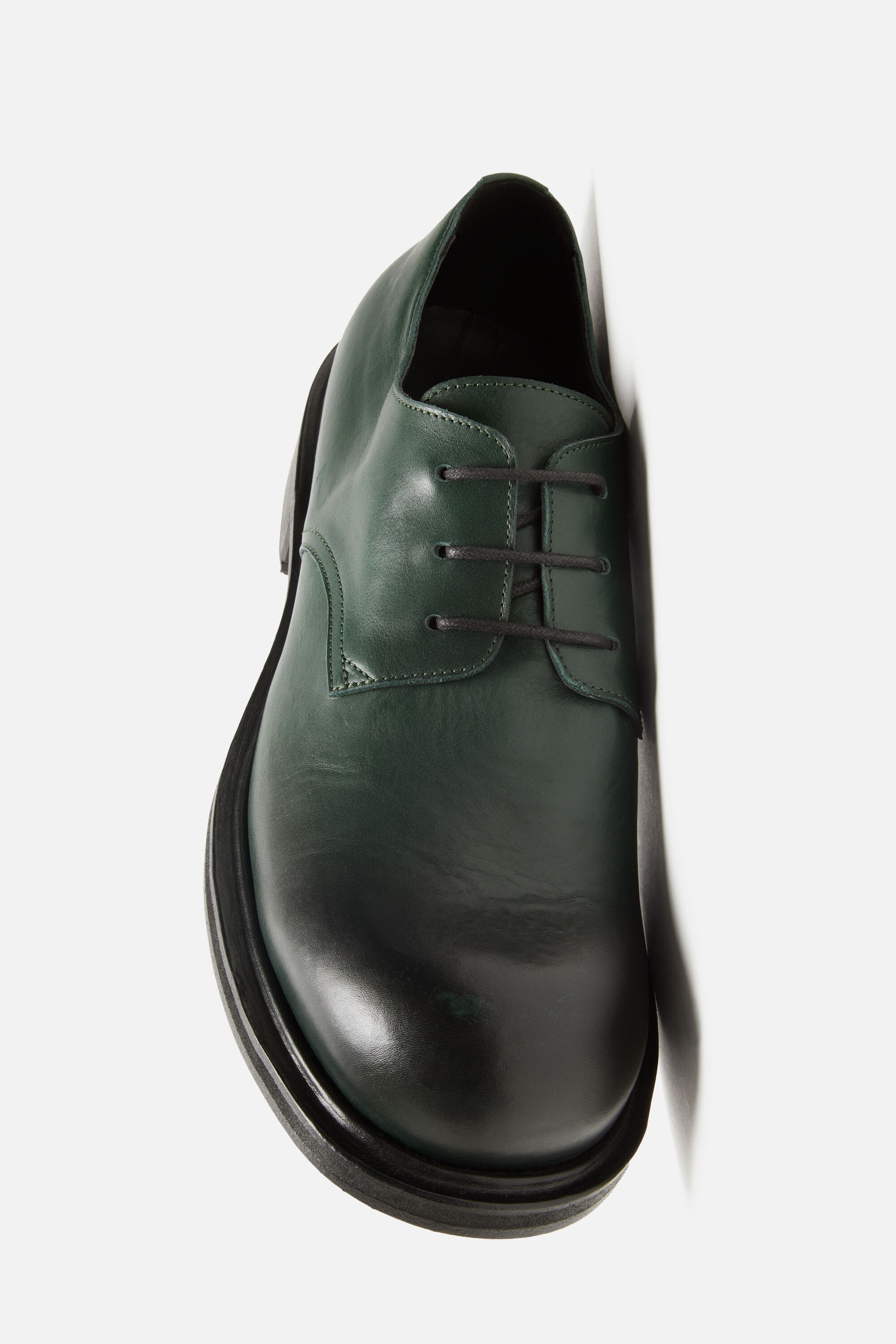 Lace-up leather shoes - Dark green - 2