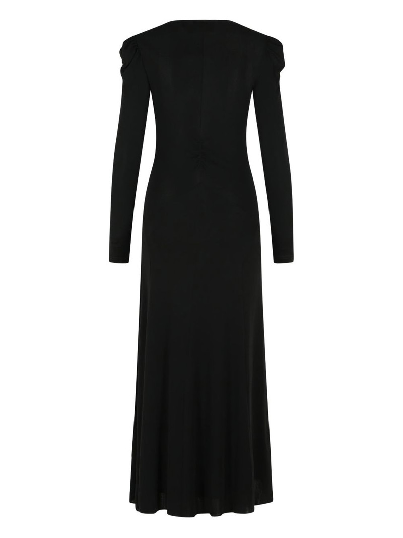 Isabel Marant Nejma patch-button V-neck maxi dress outlook