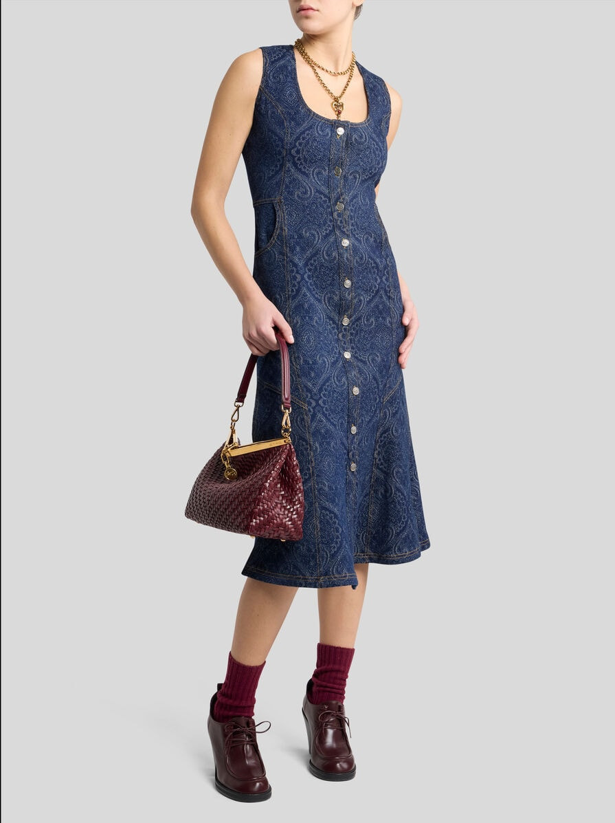 JACQUARD DENIM MIDI DRESS - 3
