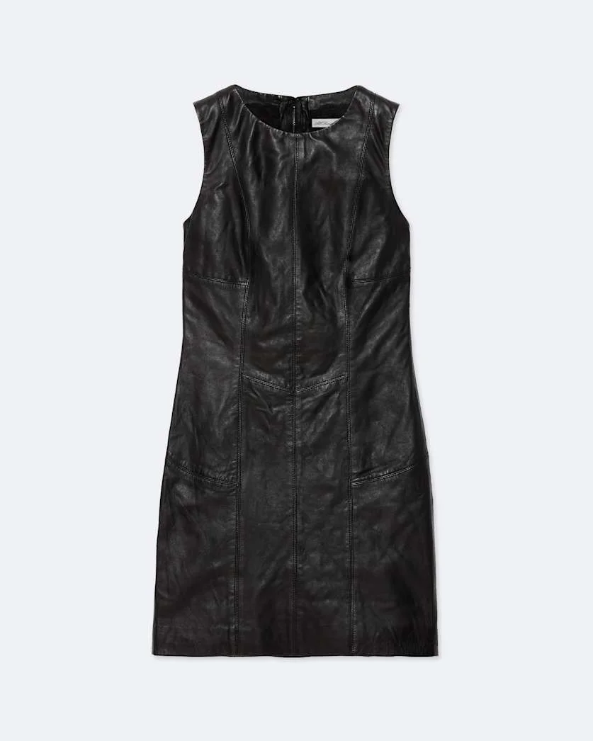 VEE LEATHER MINI DRESS - 1