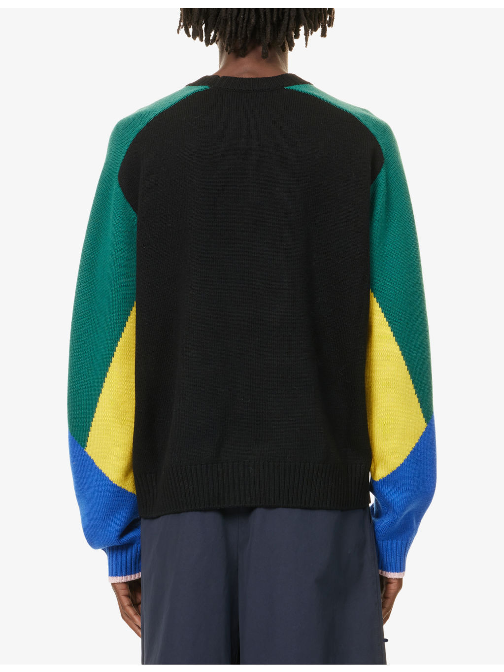 Embroidered-Logo Colourblock Wool-Knit Jumper - 4