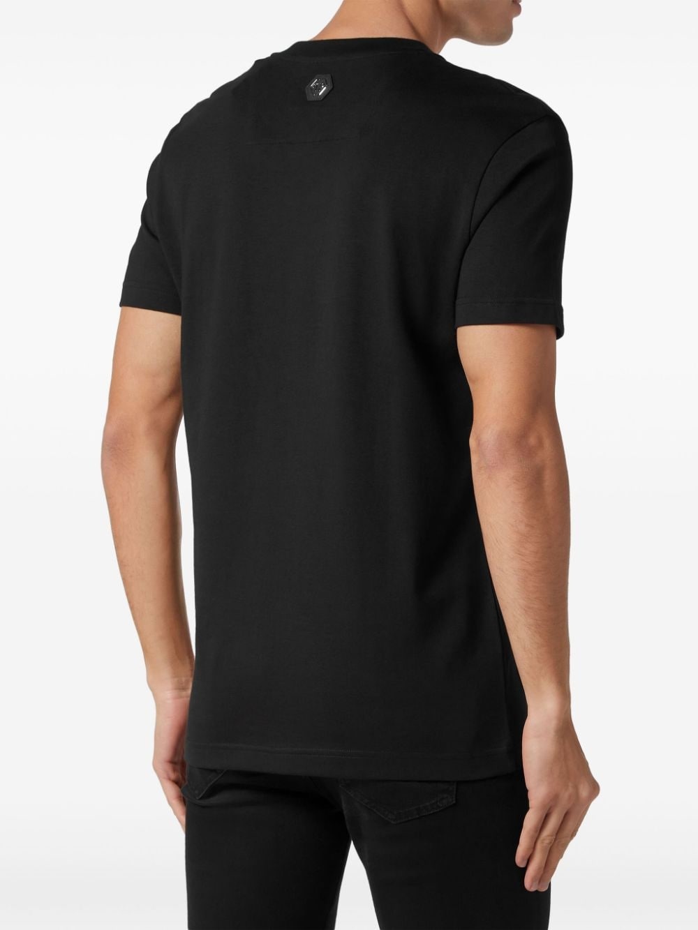 logo-print V-neck cotton T-shirt - 3