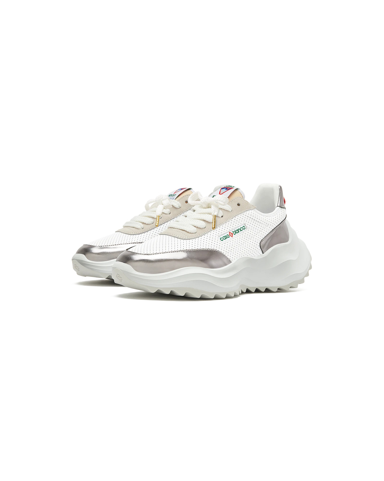 Womens Atlantis White & Chrome Sneaker | Casablanca Paris - 6