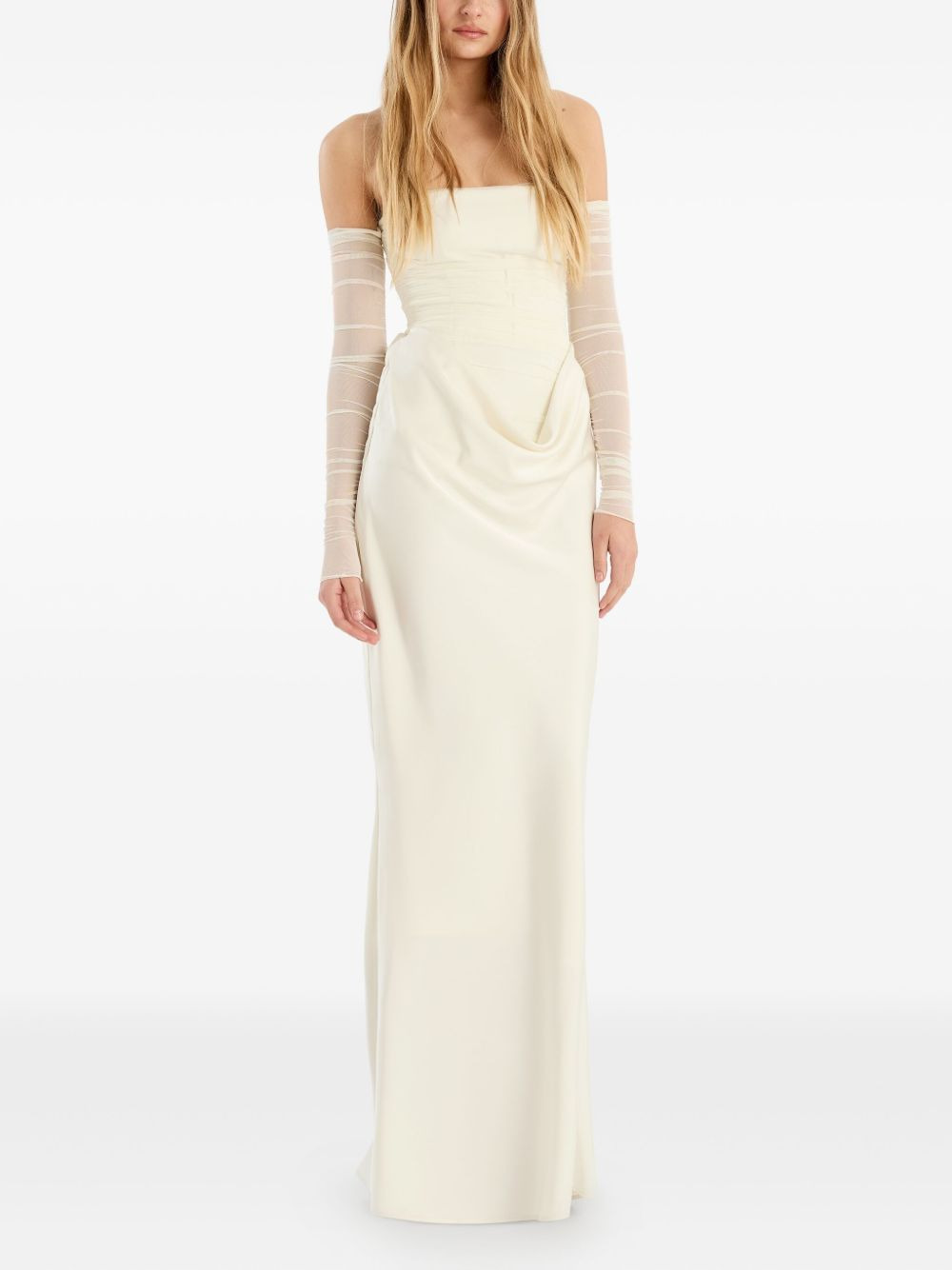 ruched-details maxi dress - 2