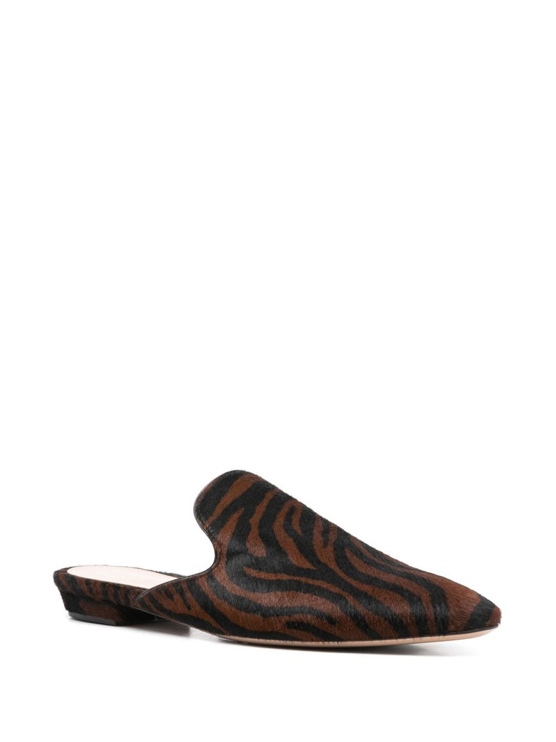 Gianvito Rossi zebra-print slippers outlook