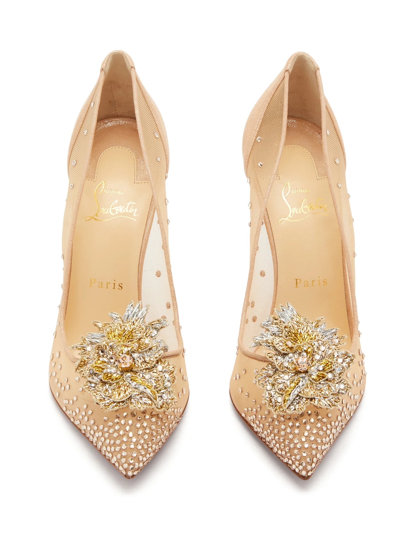 Marenude 100 crystal-embellished mesh pumps - 4