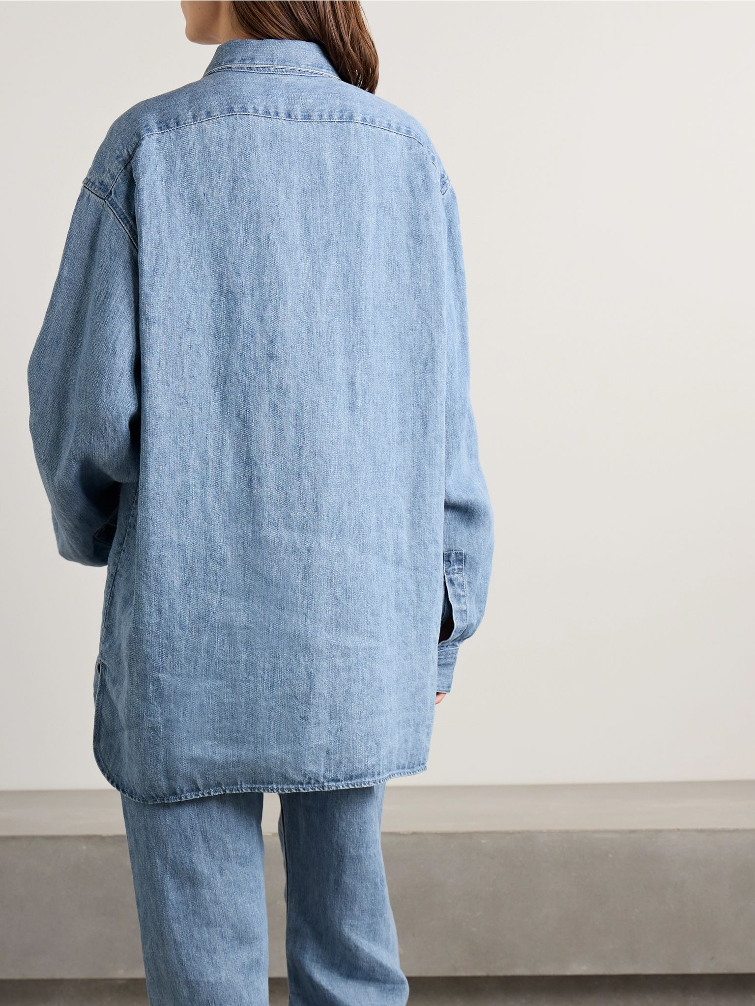 Nesson linen-chambray shirt Blue - 4