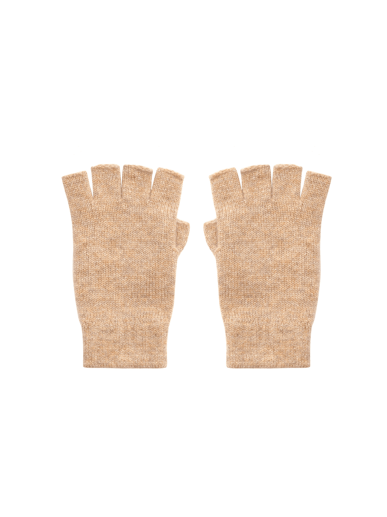 Cashmere Fingerless Gloves - Oatmeal - 1