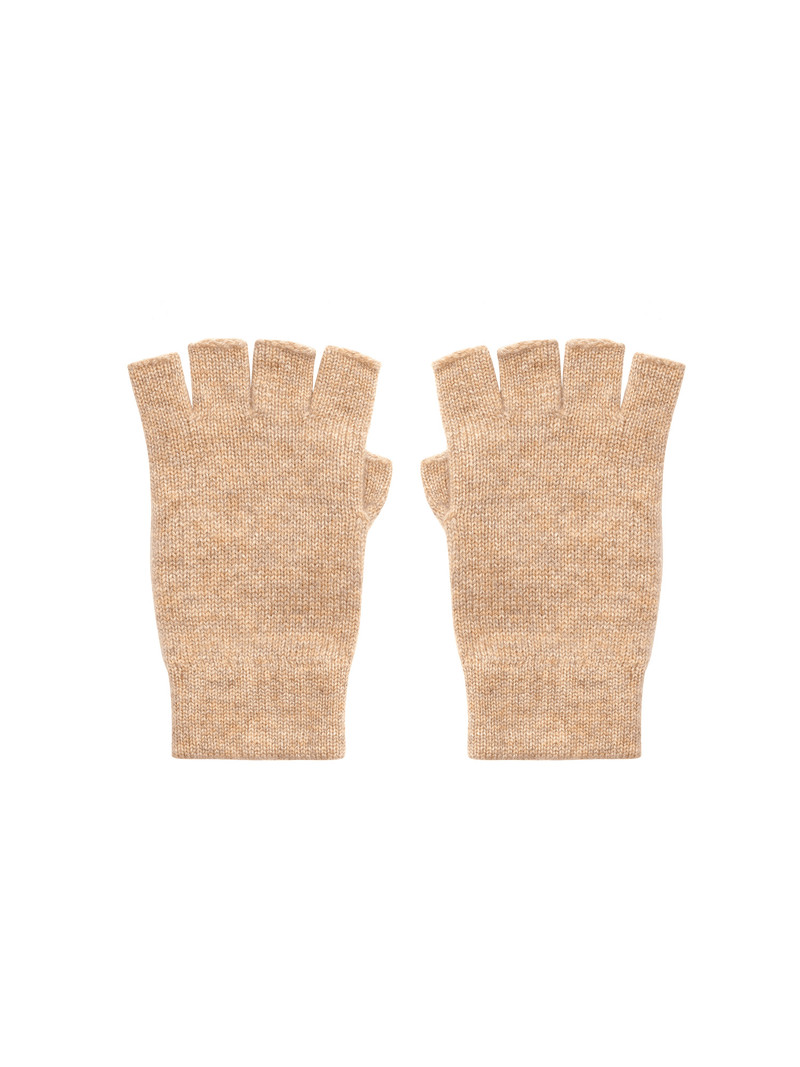 Cashmere Fingerless Gloves - Oatmeal 1