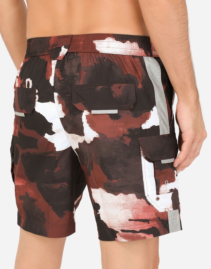 Mid-length swim trunks with camouflage print - 5