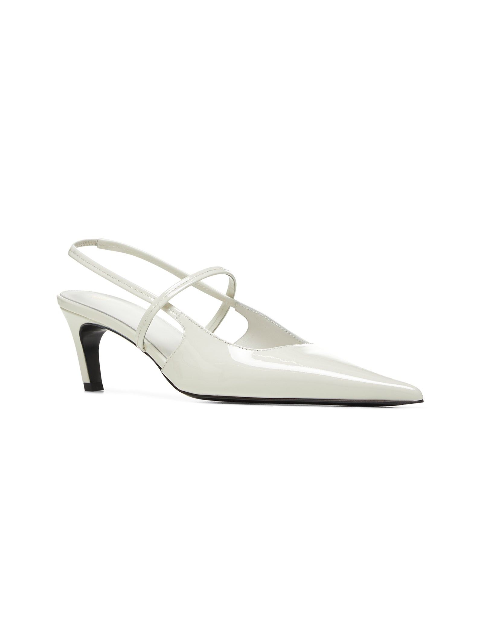 White patent leather Sharp slingback - 2