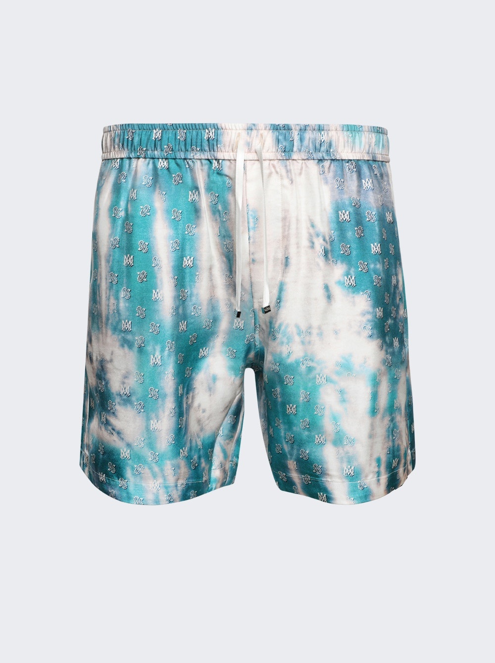 Bleached MA Paisley Silk Shorts Aqua - 1