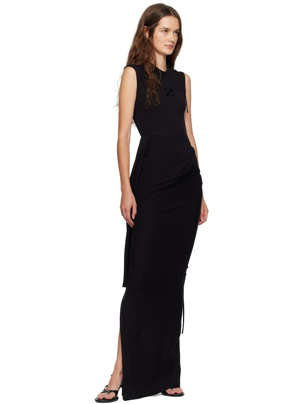 Black Sleevy Maxi Dress - 4