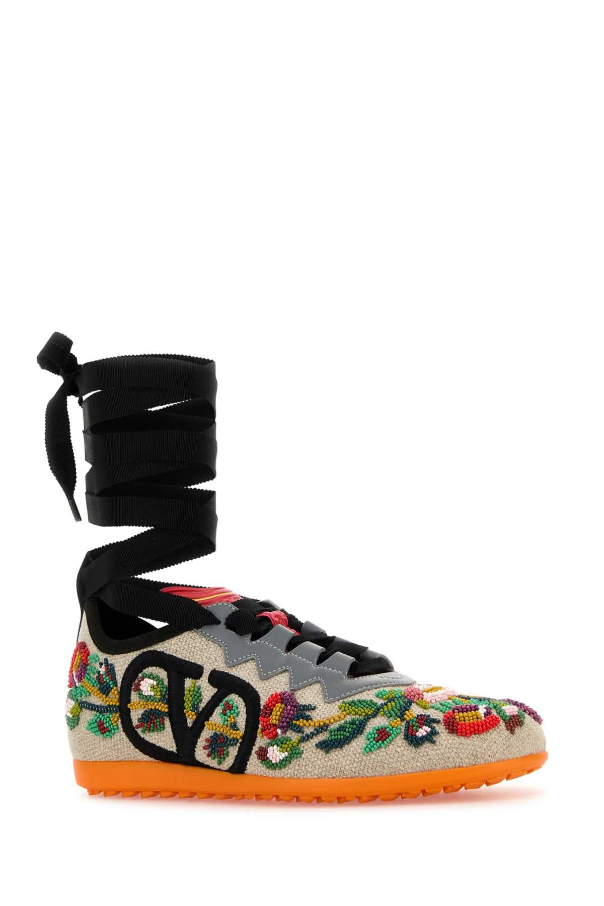 Valentino Garavani Women Embellished Canvas Chromathon Sneakers - 2