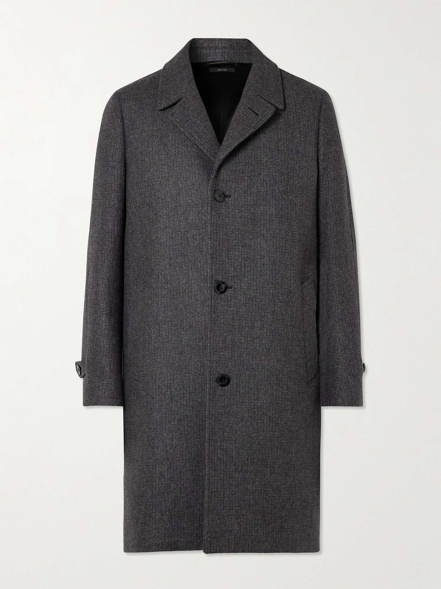 Checked Virgin Wool and Cashmere-Blend Coat - 1