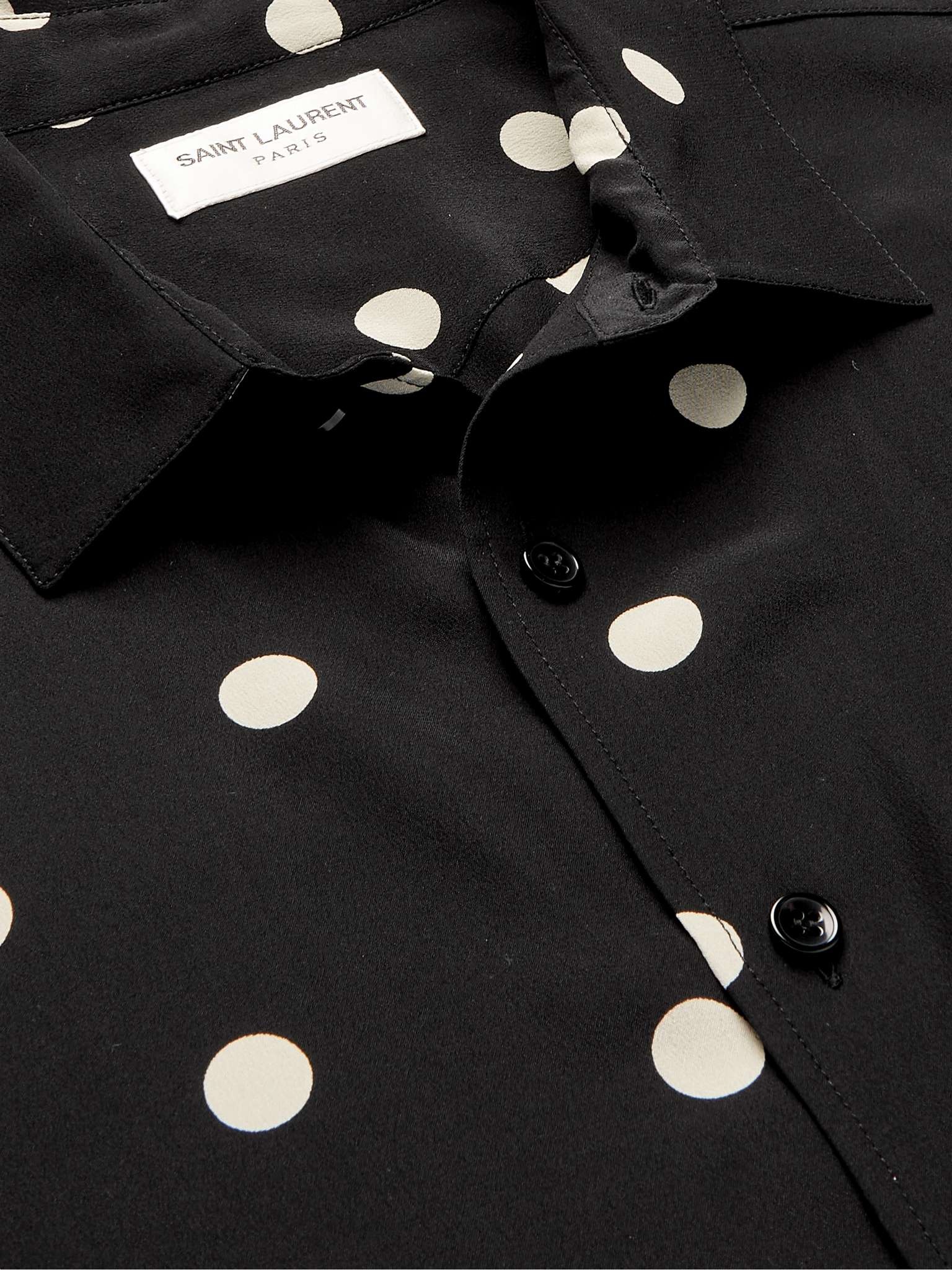 Polka-Dot Silk-Satin Shirt - 5