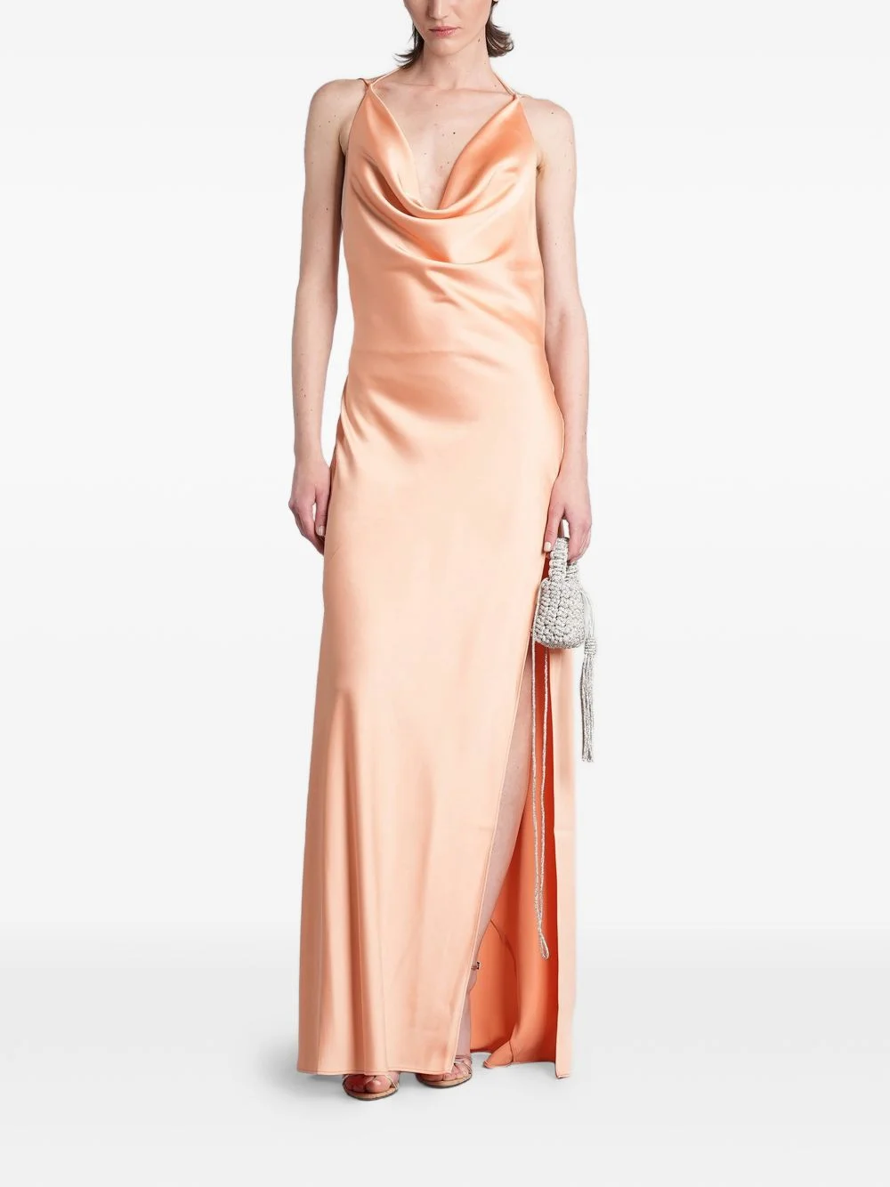 cowl-neck backless maxi dress - 1