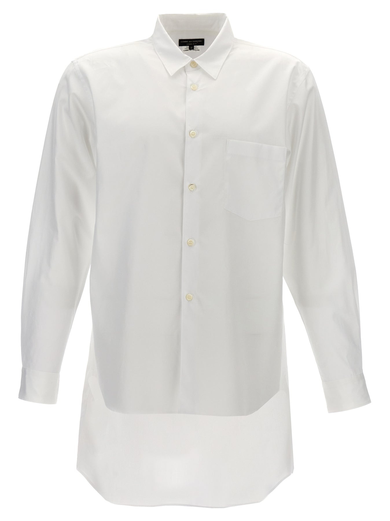 Asymmetric Hem Shirt Shirt, Blouse White - 1