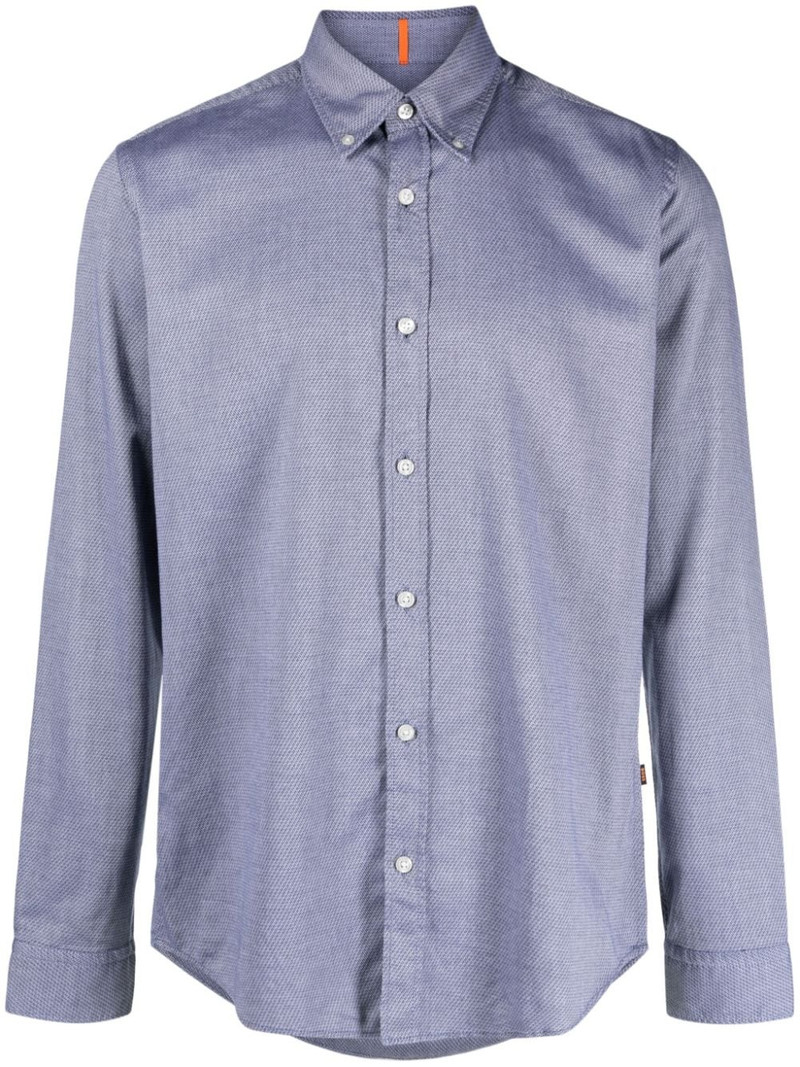pattern-jacquard cotton shirt 1