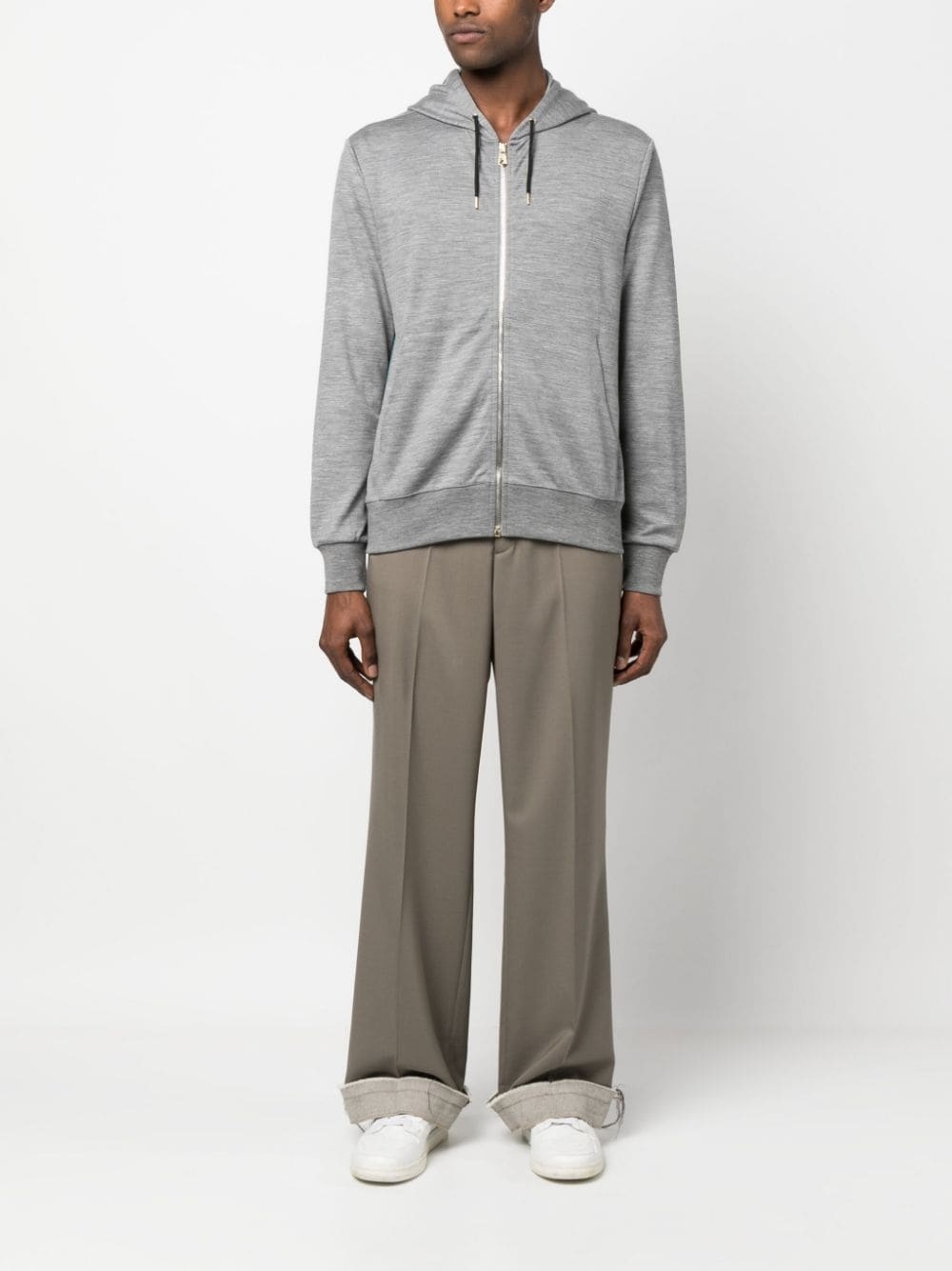 stripe-detail hooded jacket - 2